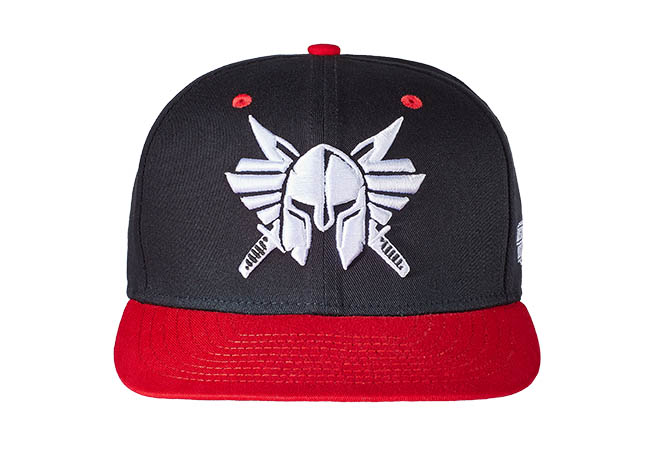 Snapback Cap schwarz rot 541 Vorderseite