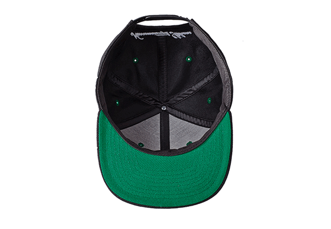 Snapback Cap schwarz 614 Unterseite