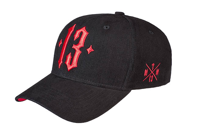 Snapback Cap schwarz rot 853 Seitenansicht