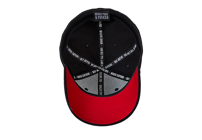 Snapback Cap schwarz rot 853 Unterseite